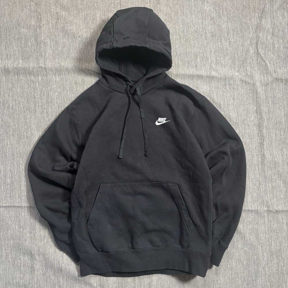 Vintage‎ black hoodie with white swoosh - M